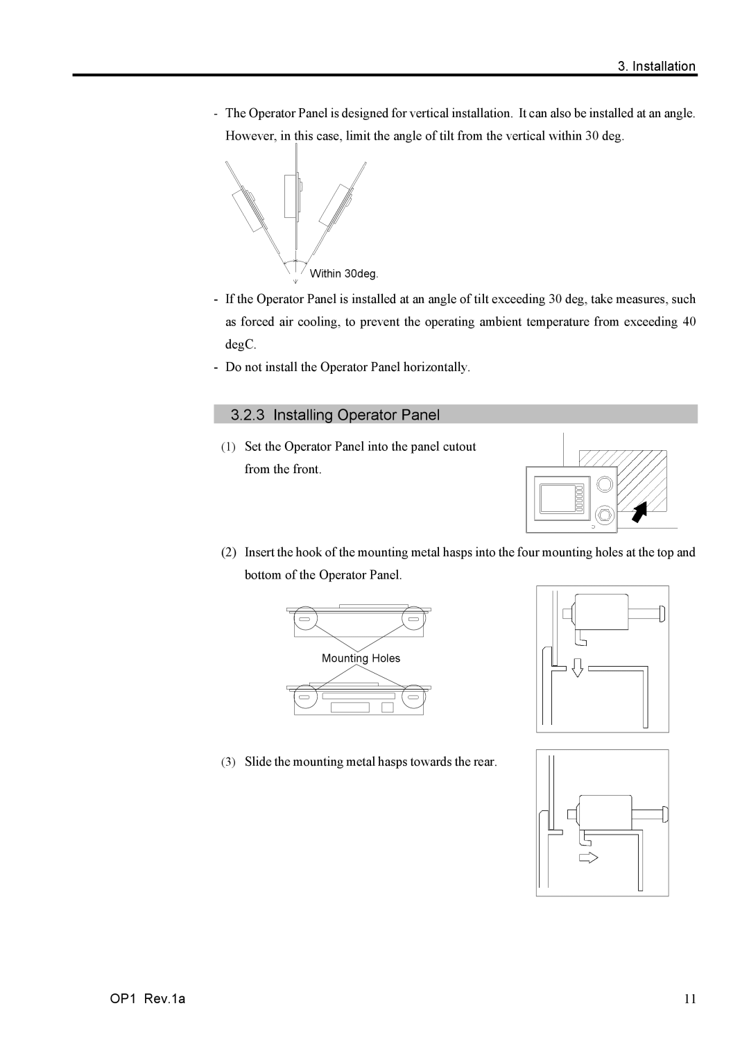 Epson RC170 manual Installing Operator Panel 