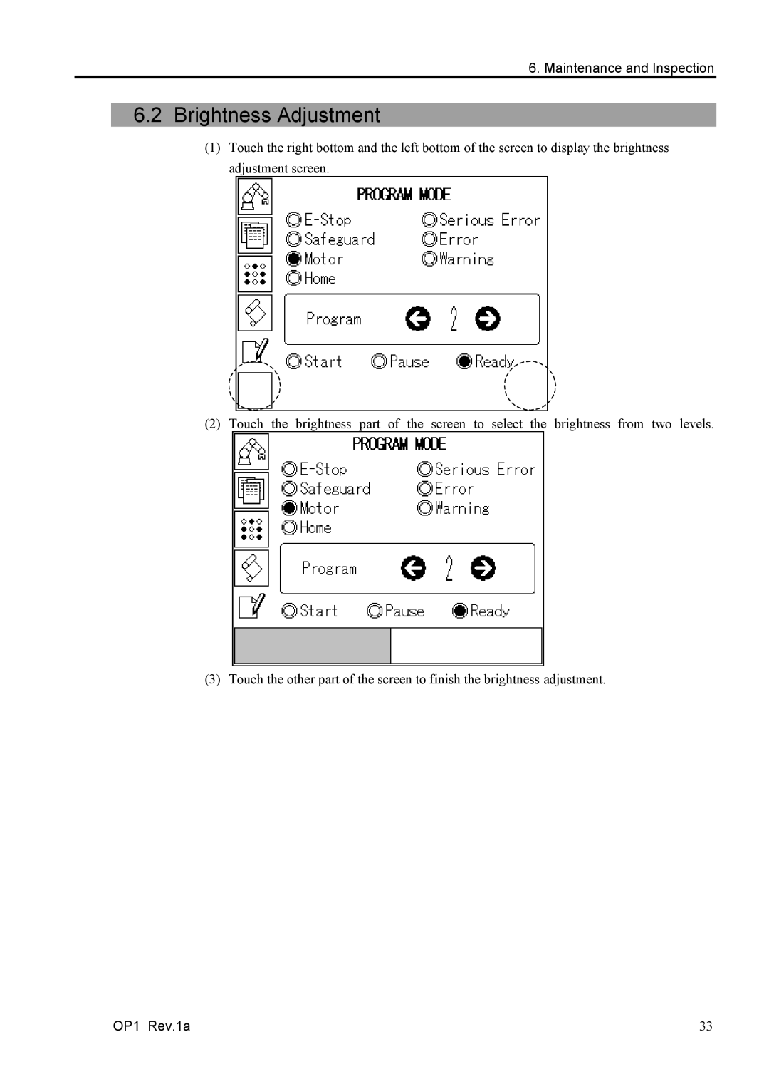 Epson RC170 manual Brightness Adjustment 