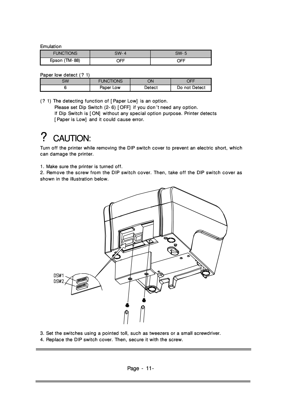 Epson RP-300, RP-310 user manual ? Caution, Page 