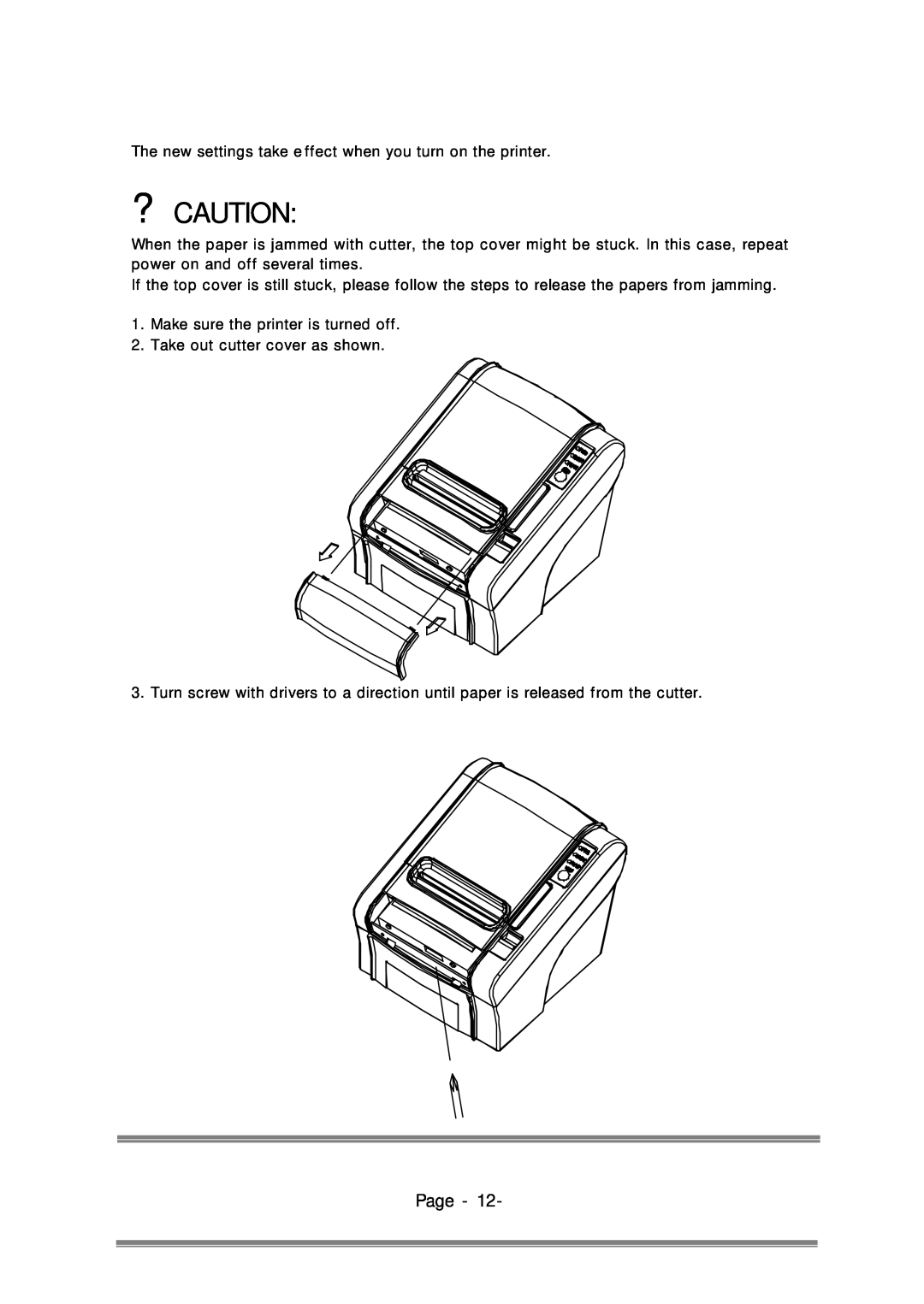 Epson RP-310, RP-300 user manual ? Caution, Page 