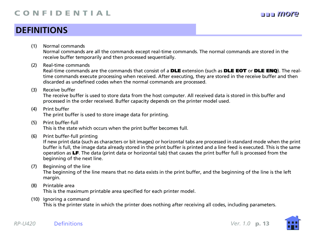 Epson RP-U420 manual Definitions 