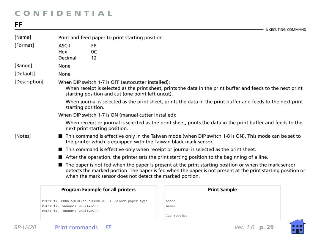 Epson RP-U420 manual Program Example for all printers 