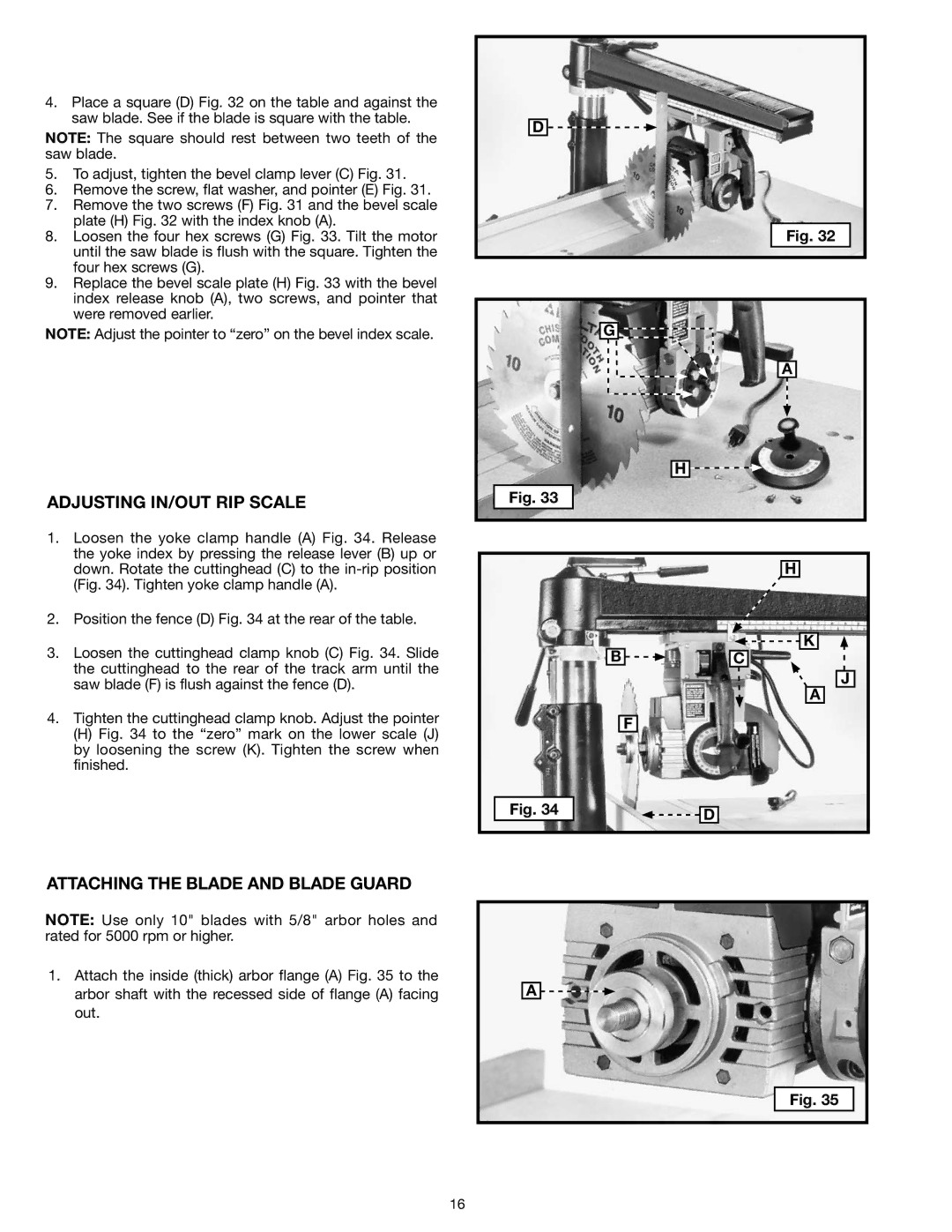 Epson RS830 instruction manual Adjusting IN/OUT RIP Scale, Attaching the Blade and Blade Guard 