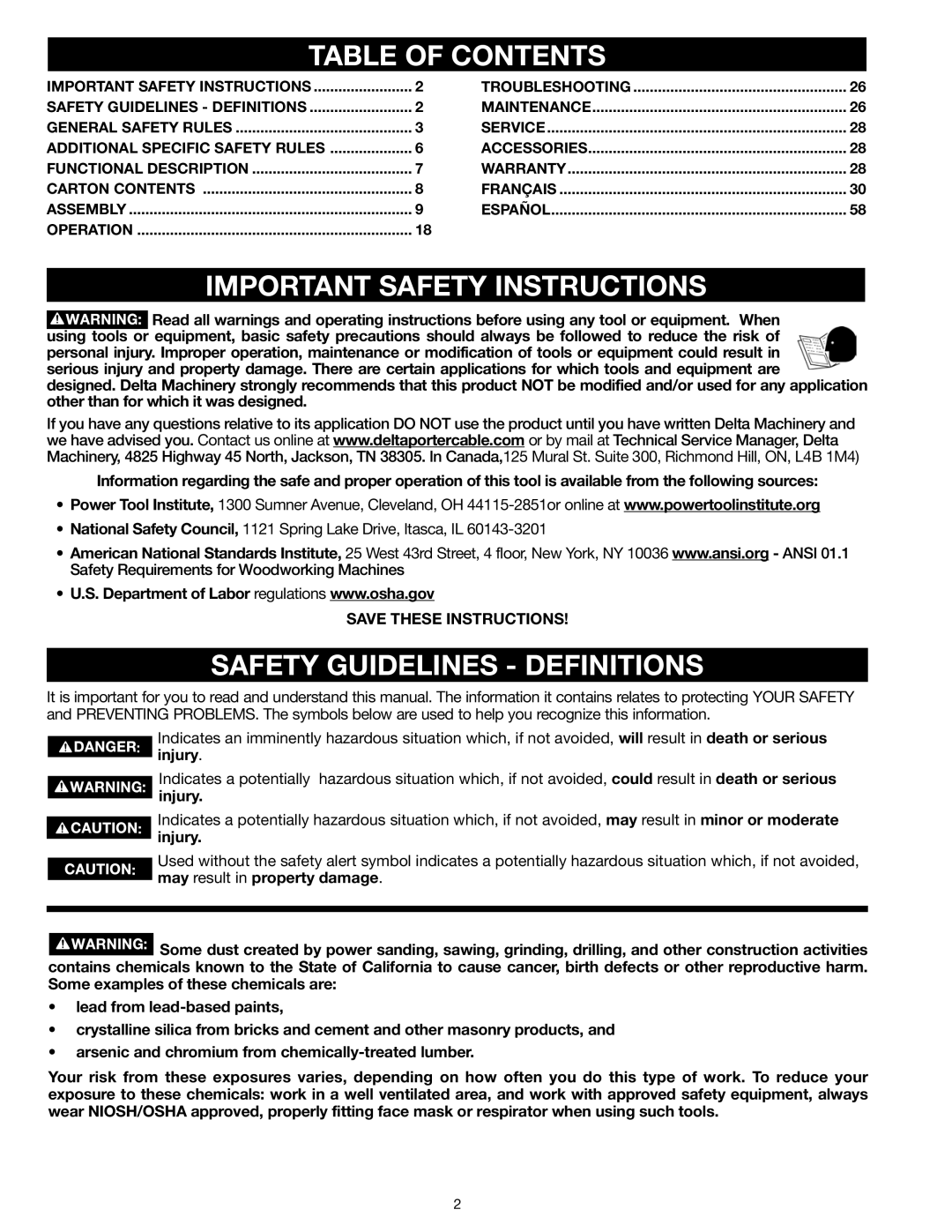 Epson RS830 instruction manual Table of Contents, Important Safety Instructions 