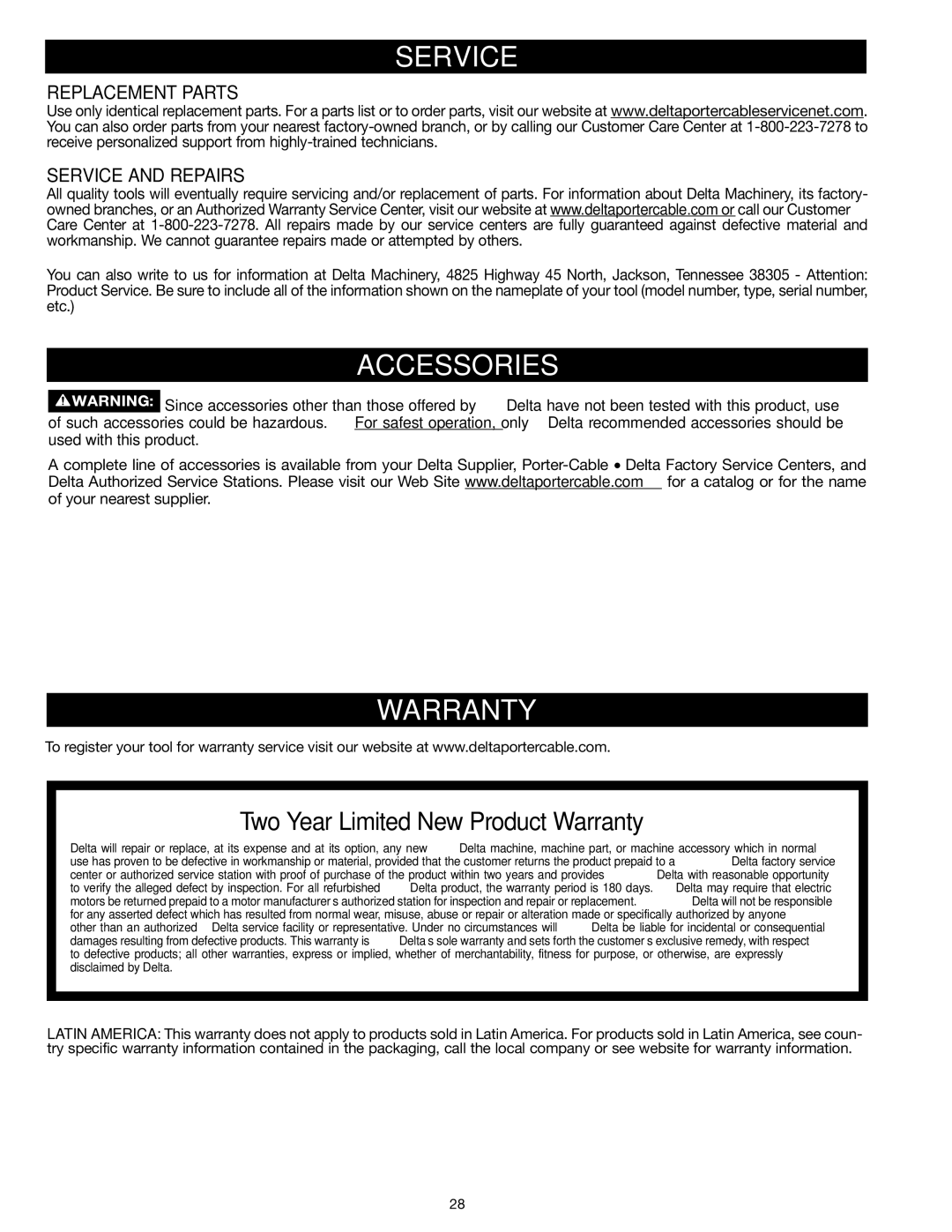 Epson RS830 instruction manual Accessories, Warranty, Replacement Parts Service and Repairs 