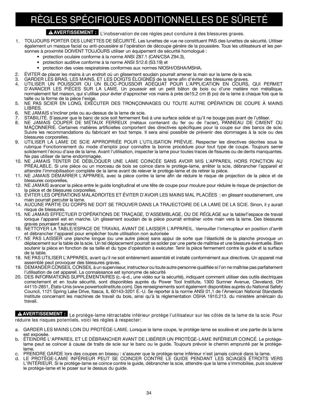 Epson RS830 instruction manual Règles Spécifiques Additionnelles De Sûreté 