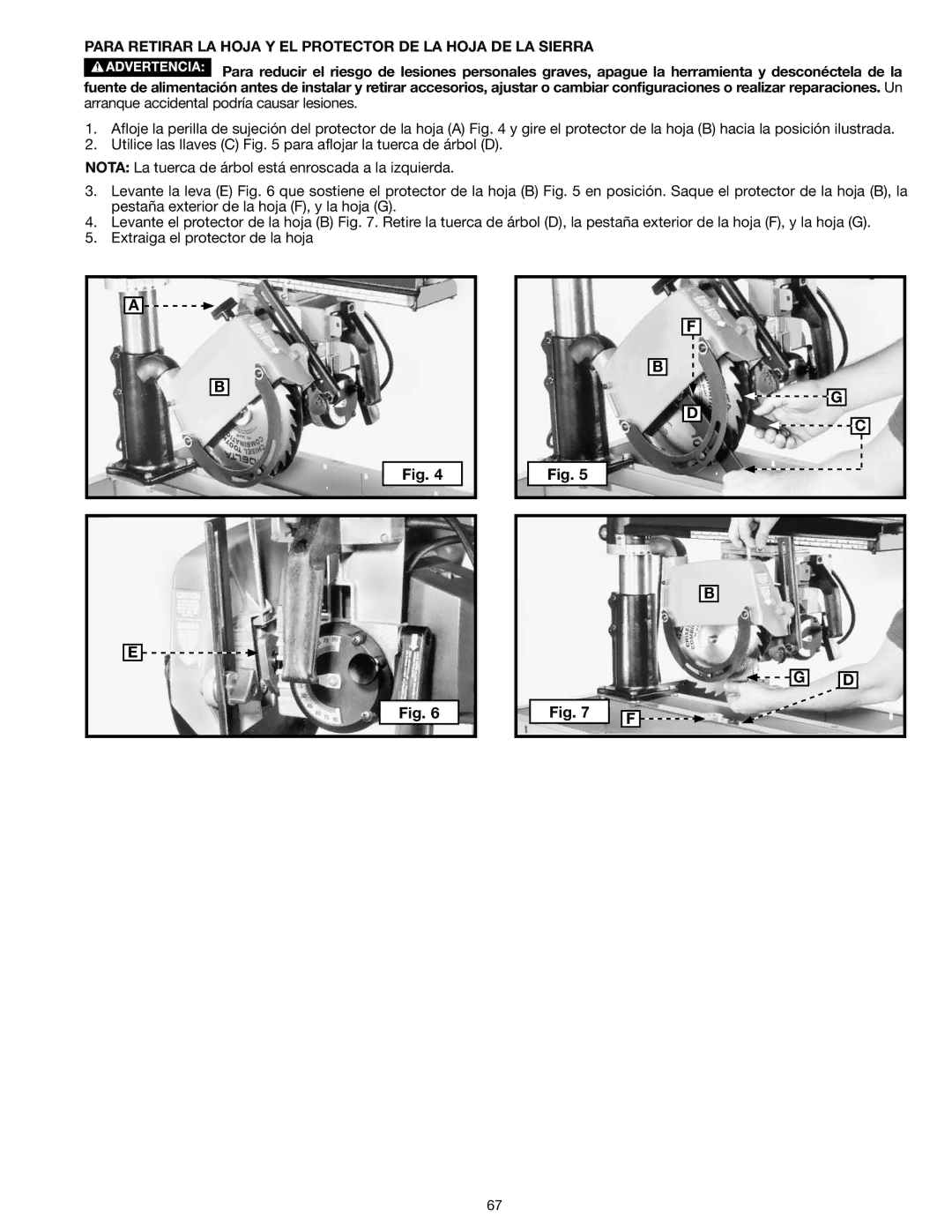 Epson RS830 instruction manual Para Retirar LA Hoja Y EL Protector DE LA Hoja DE LA Sierra 