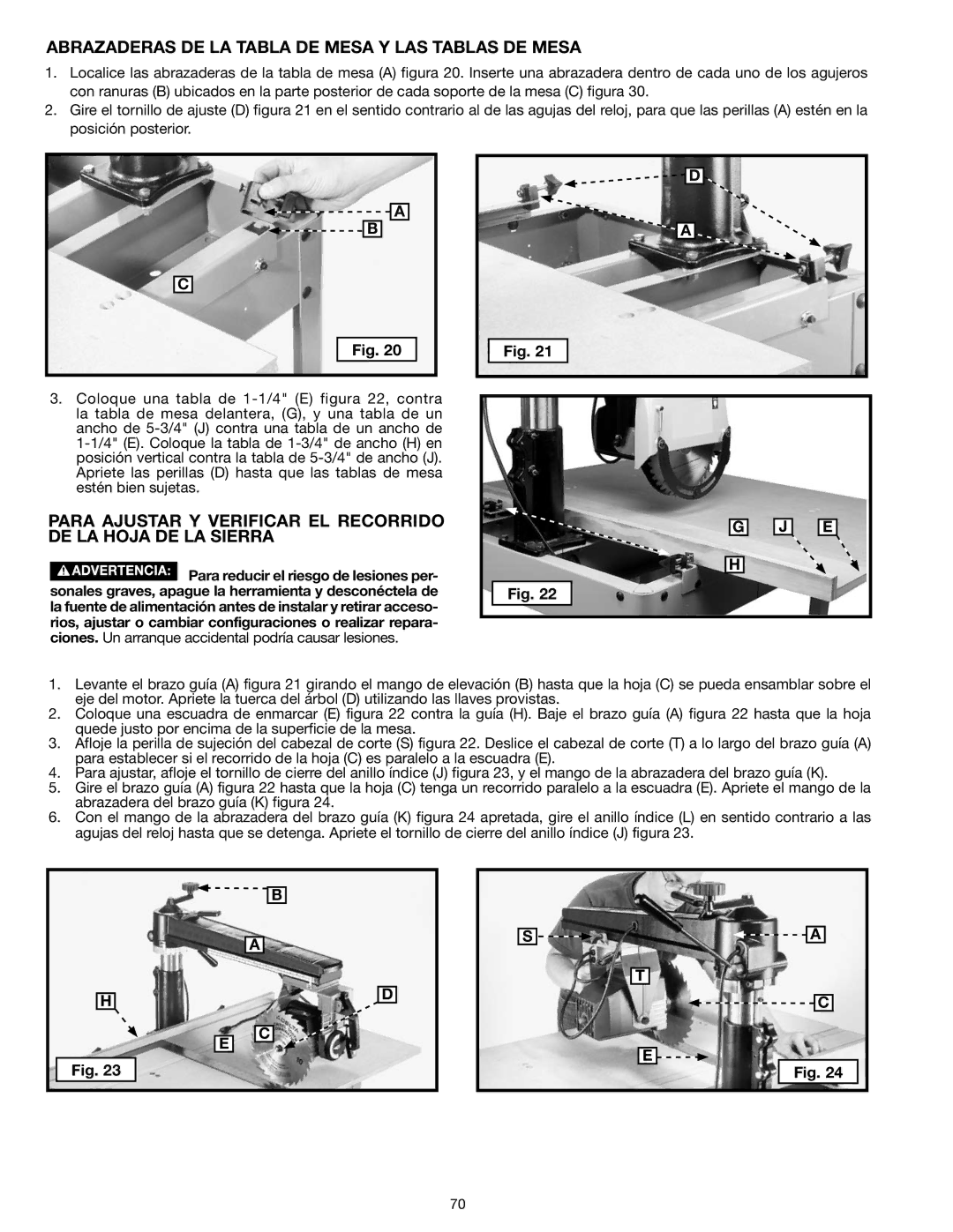 Epson RS830 instruction manual Abrazaderas DE LA Tabla DE Mesa Y LAS Tablas DE Mesa 