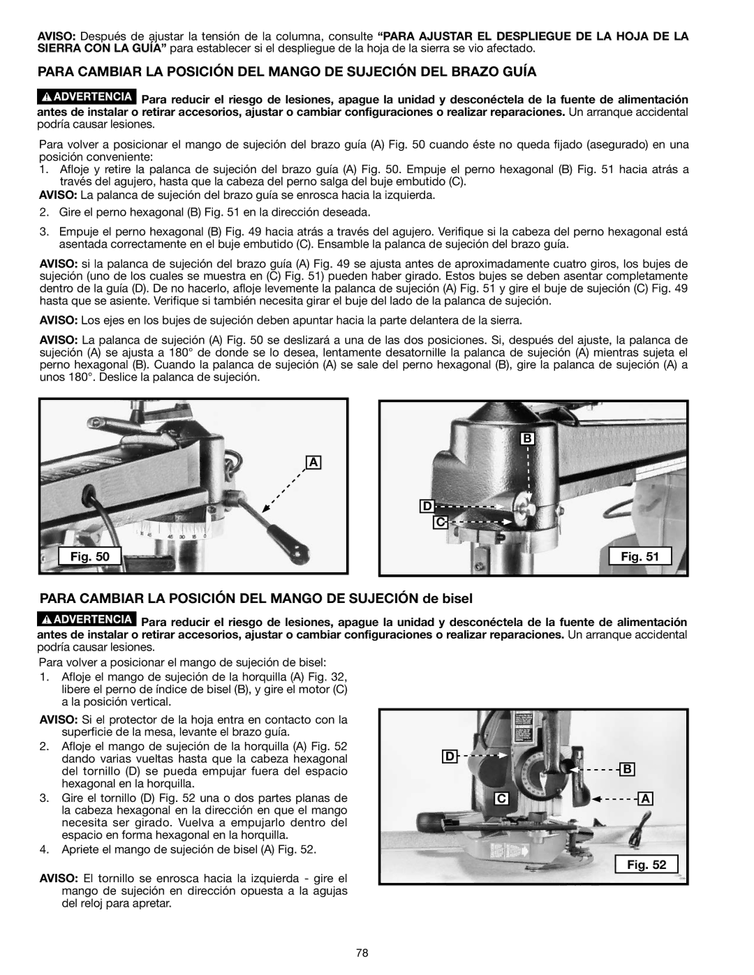 Epson RS830 instruction manual Para Cambiar LA Posición DEL Mango DE Sujeción de bisel 