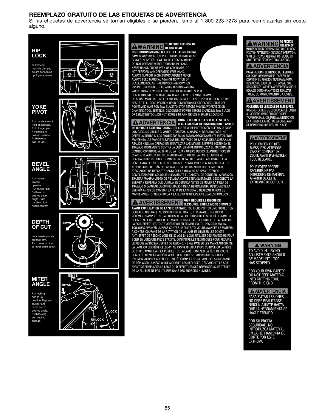 Epson RS830 instruction manual Reemplazo Gratuito DE LAS Etiquetas DE Advertencia 