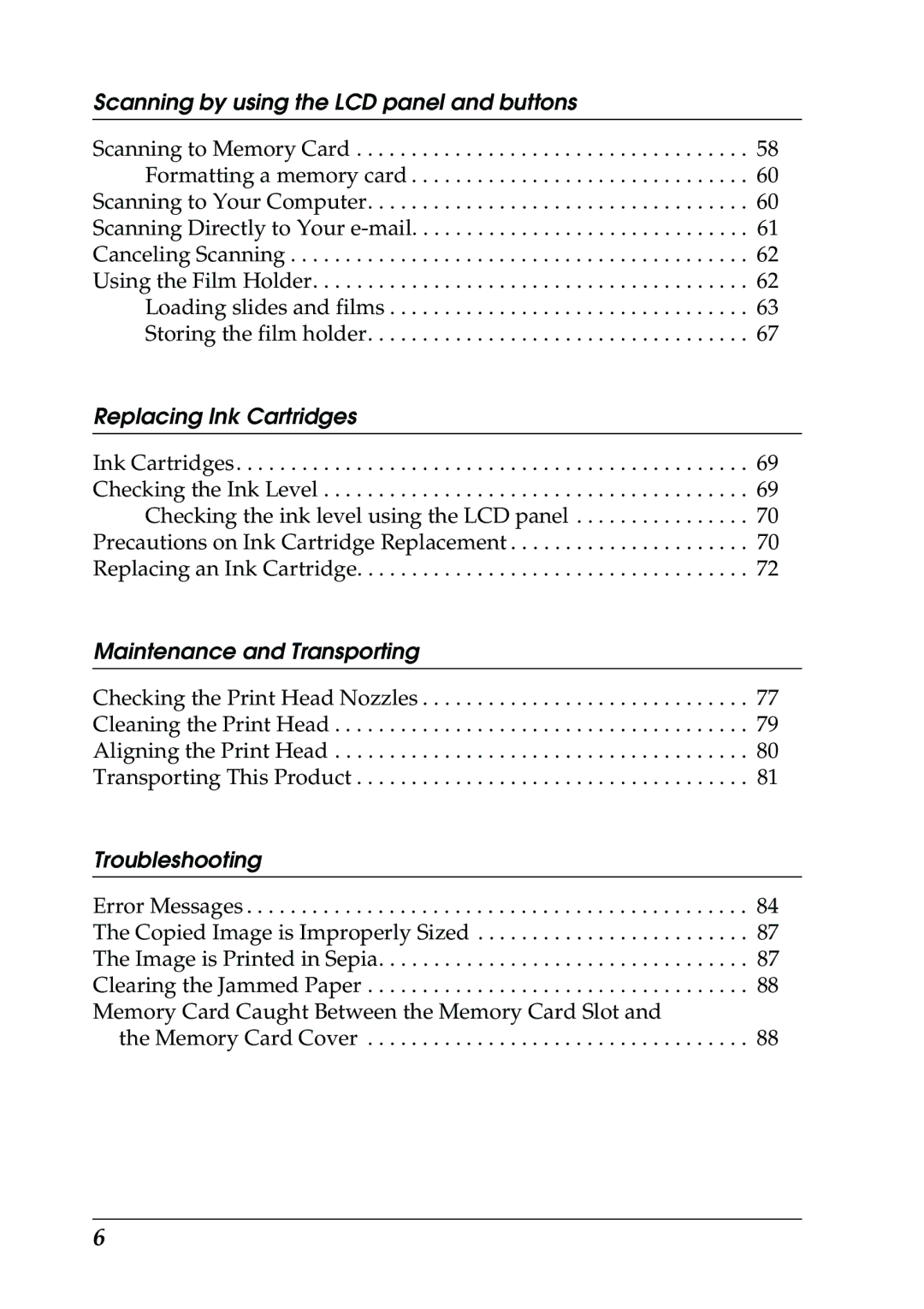 Epson RX500 manual Troubleshooting 