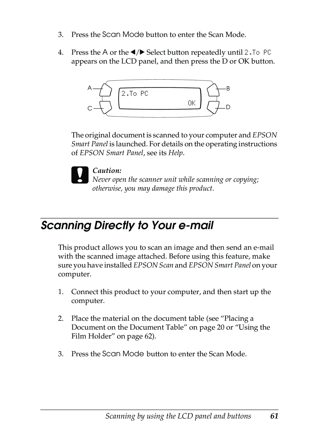 Epson RX500 manual Scanning Directly to Your e-mail 