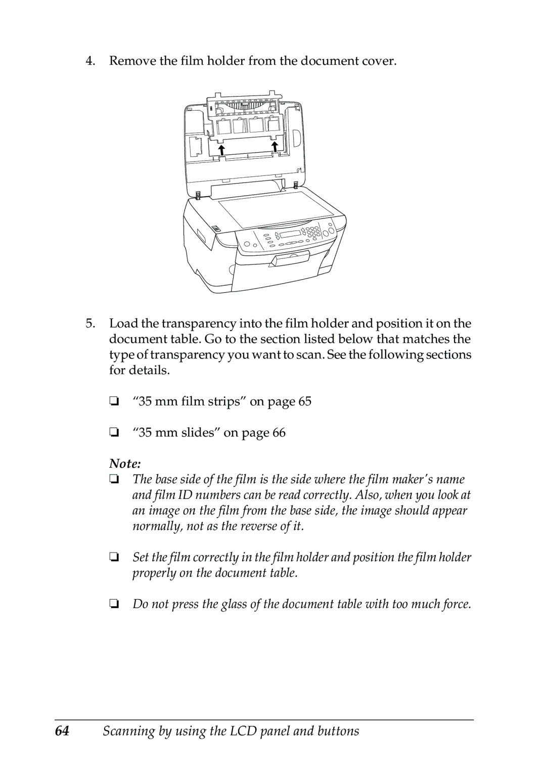 Epson RX500 manual Scanning by using the LCD panel and buttons 