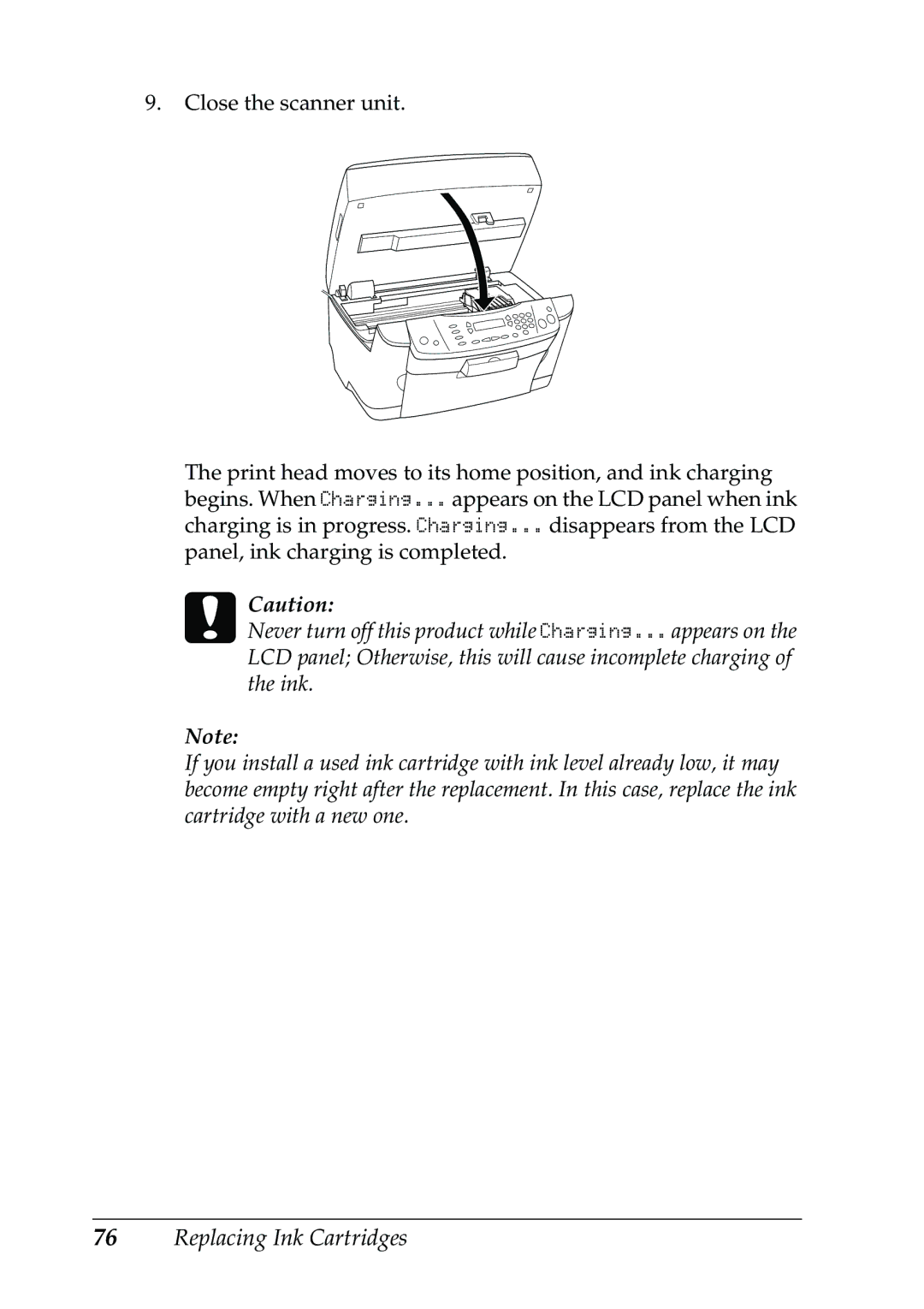 Epson RX500 manual Replacing Ink Cartridges 