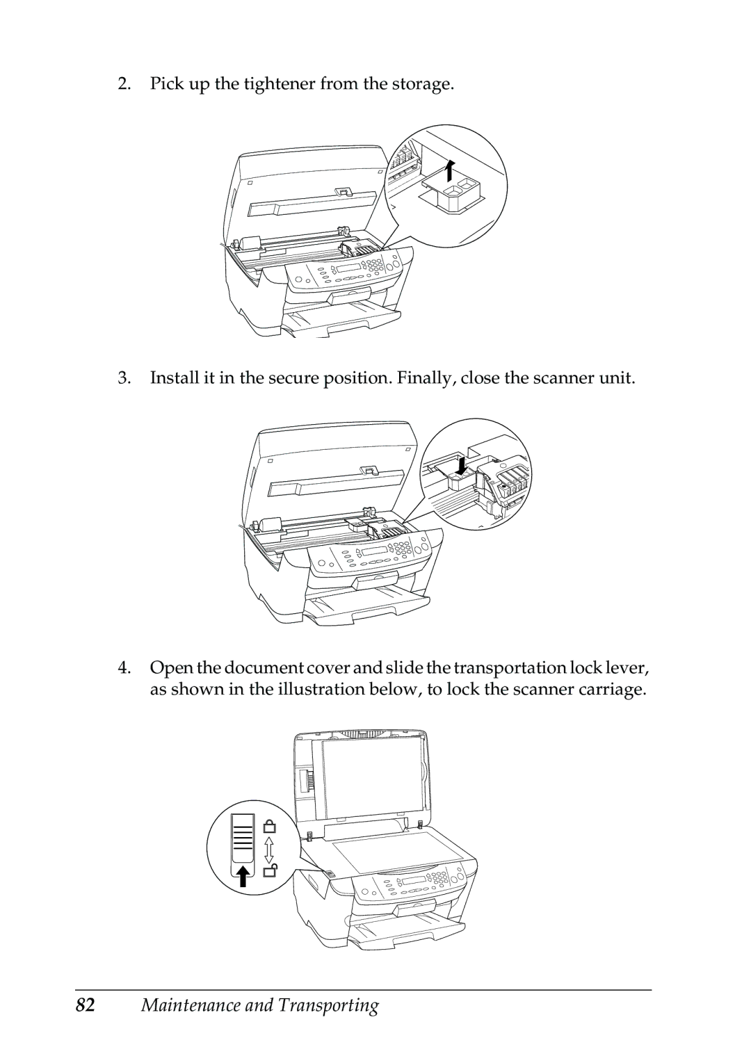 Epson RX500 manual Maintenance and Transporting 