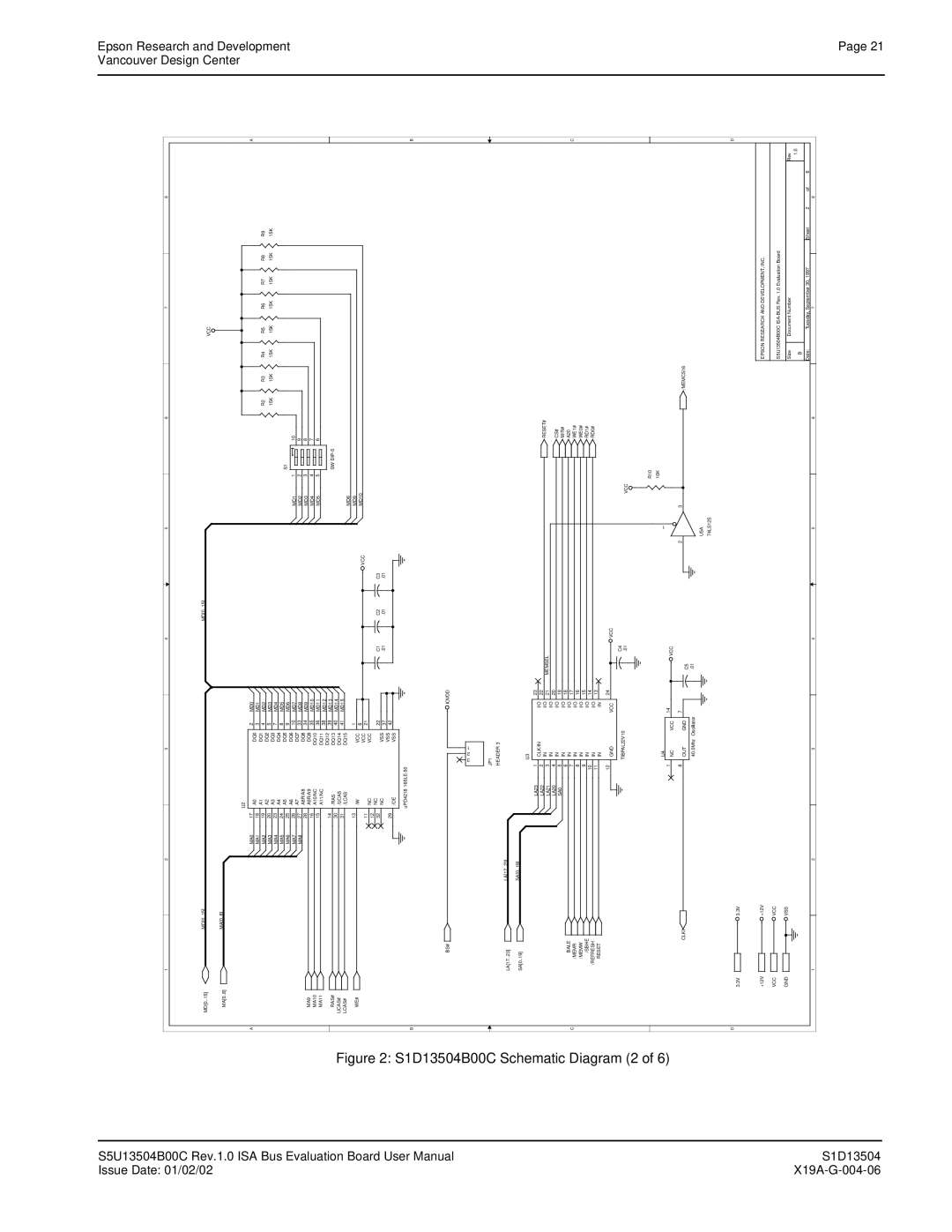 Epson manual S1D13504B00C Schematic Diagram 2 