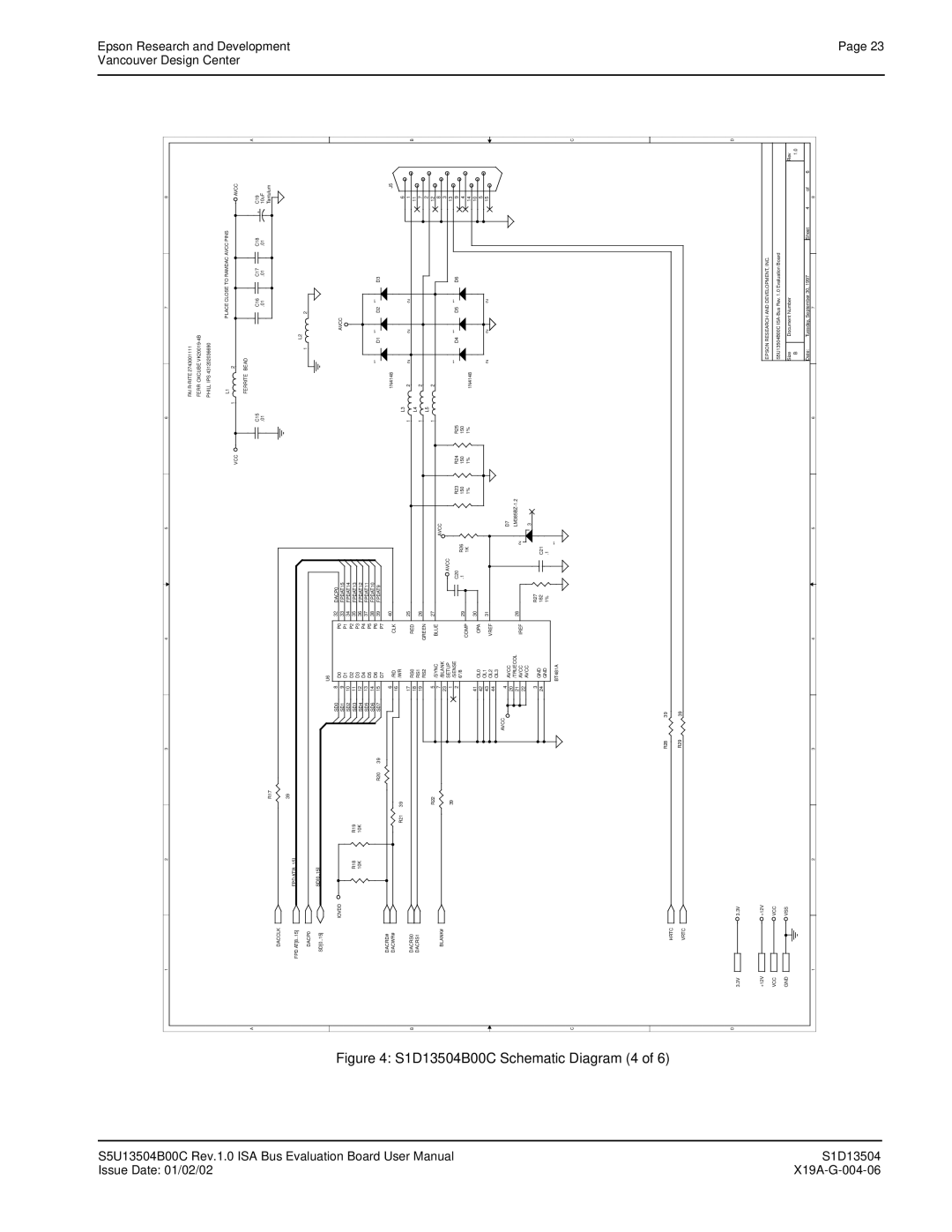 Epson manual S1D13504B00C Schematic Diagram 4 