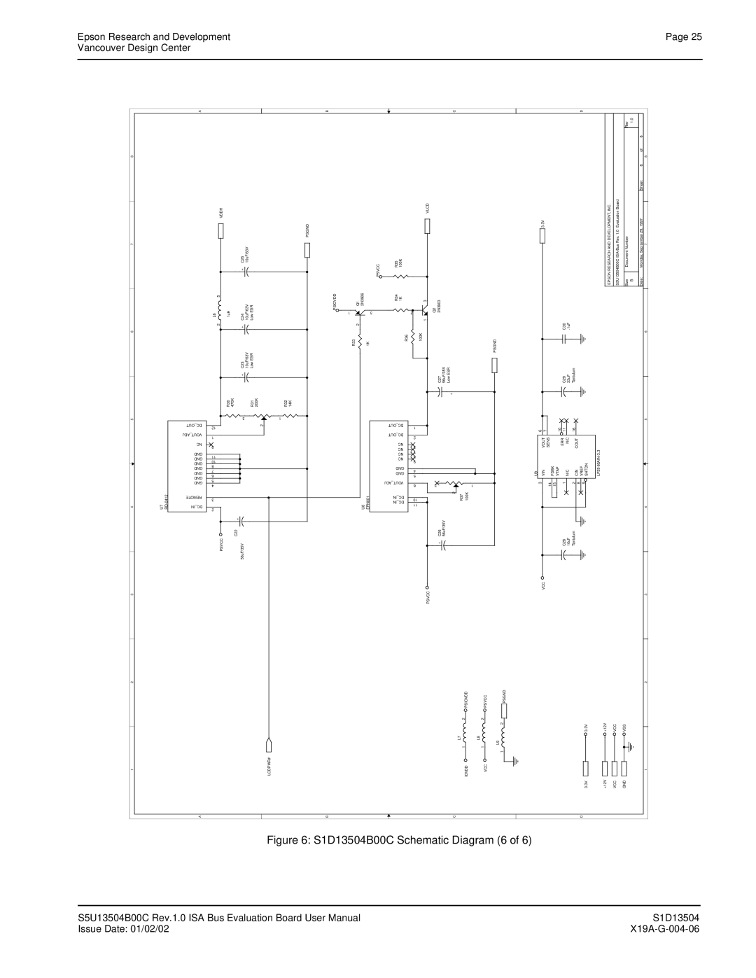 Epson manual S1D13504B00C Schematic Diagram 6 