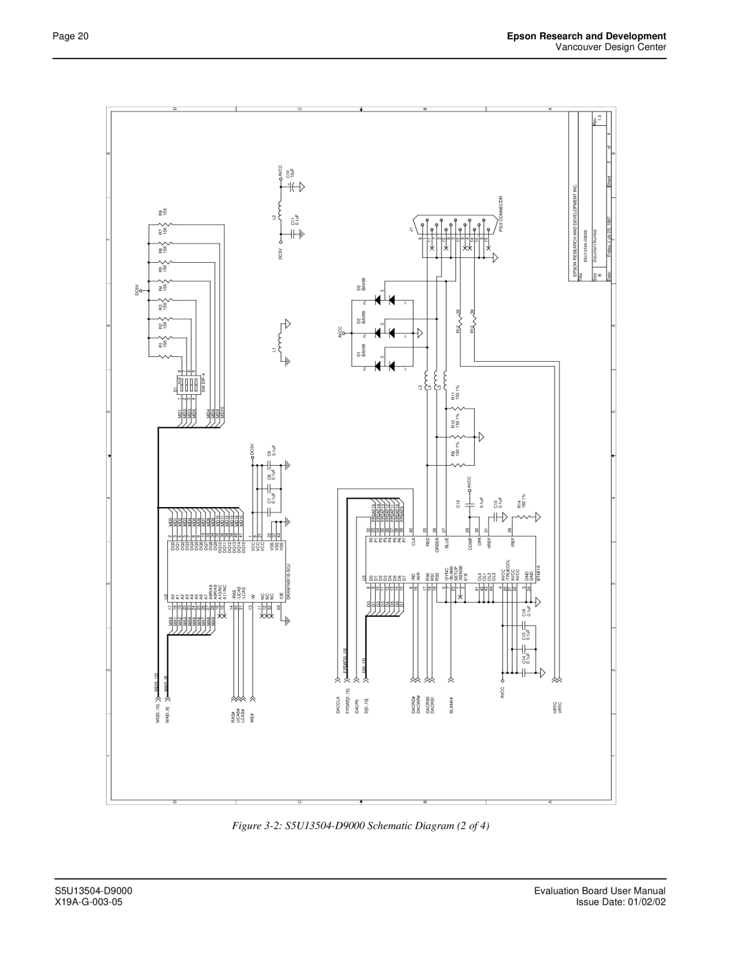 Epson S1D13504 manual S5U13504-D9000 Schematic Diagram 2 