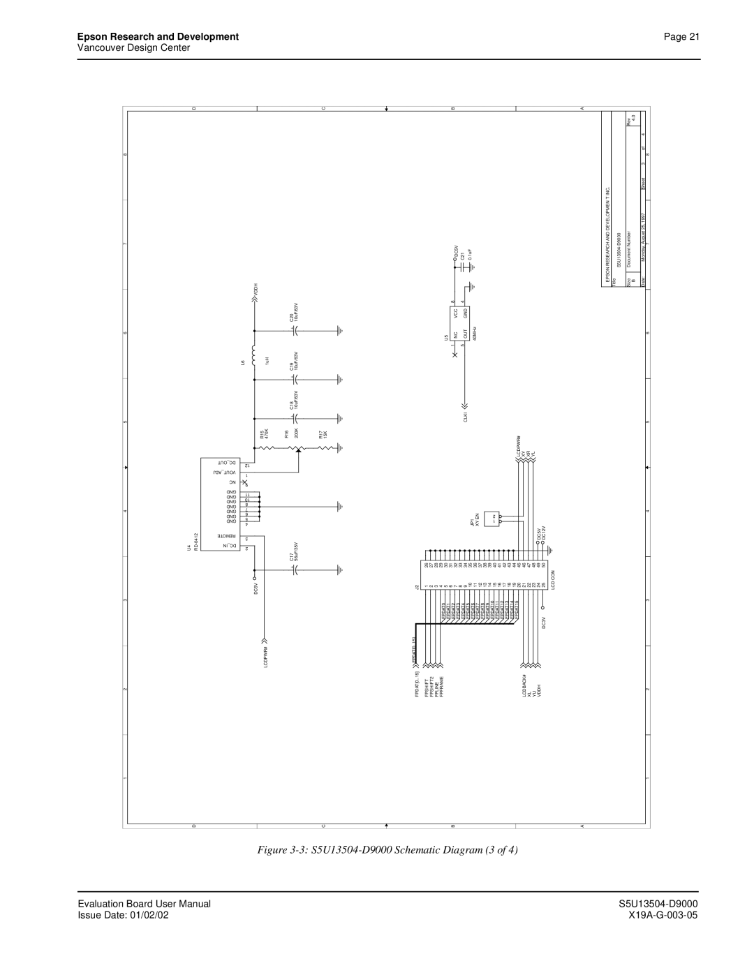 Epson S1D13504 manual S5U13504-D9000 Schematic Diagram 3 