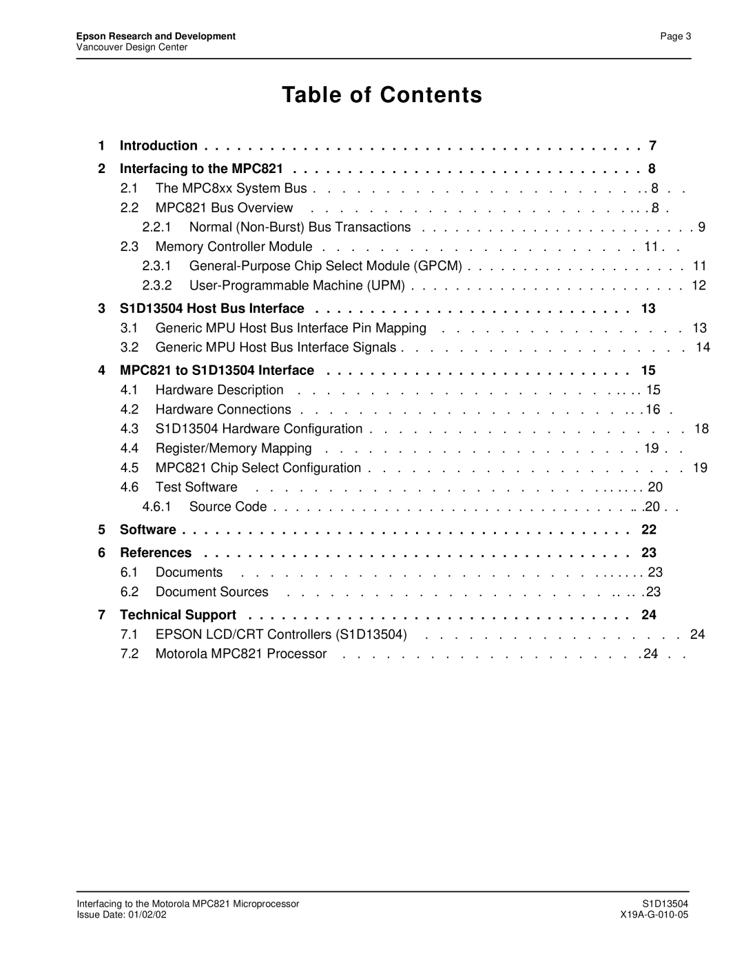 Epson S1D13504 manual Introduction Interfacing to the MPC821 