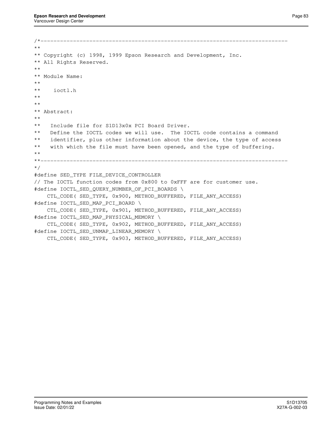 Epson S1D13705 technical manual Epson Research and Development 