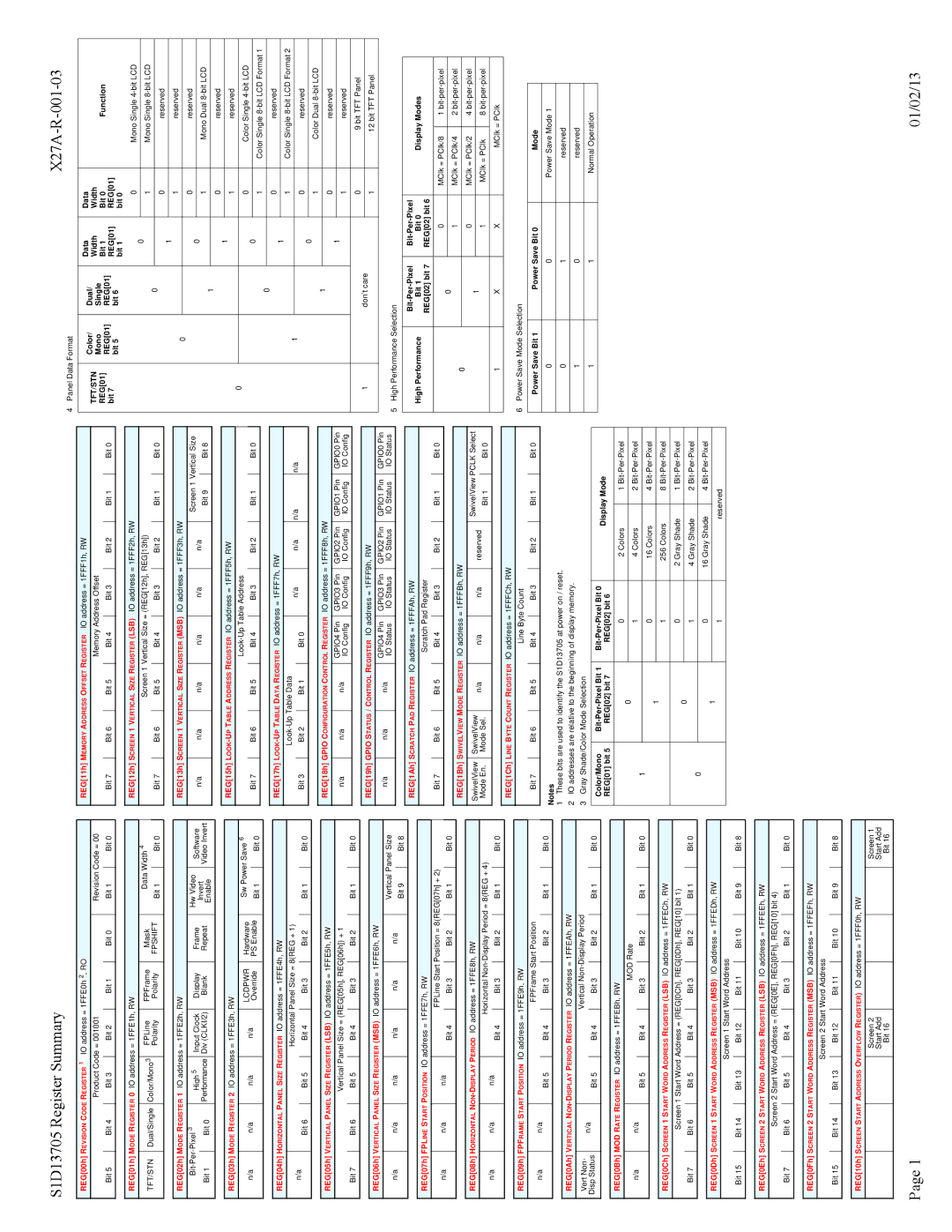 Epson S1D13705 technical manual X27A-R-001-03 