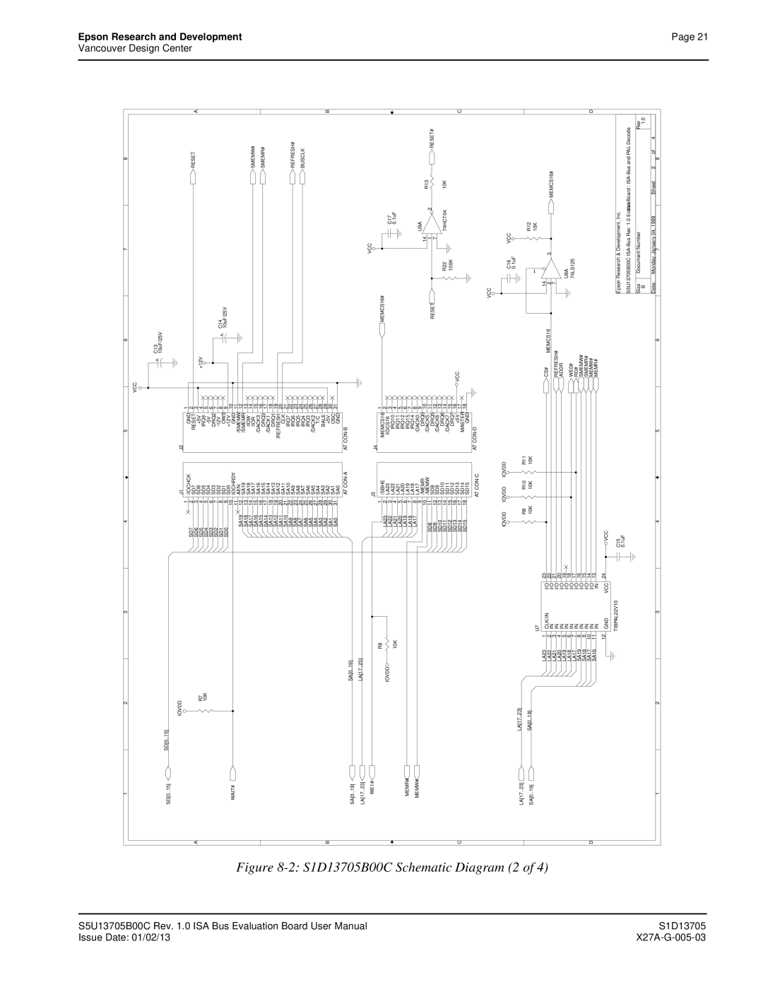 Epson technical manual S1D13705B00C 