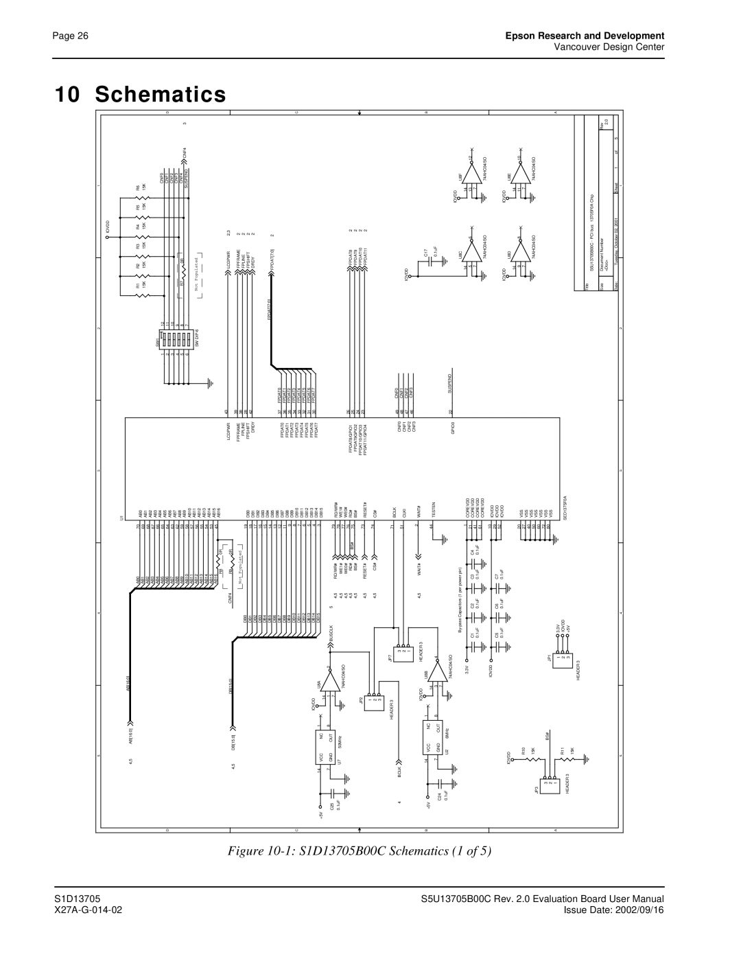 Epson technical manual S1D13705B00C Schematics 1 