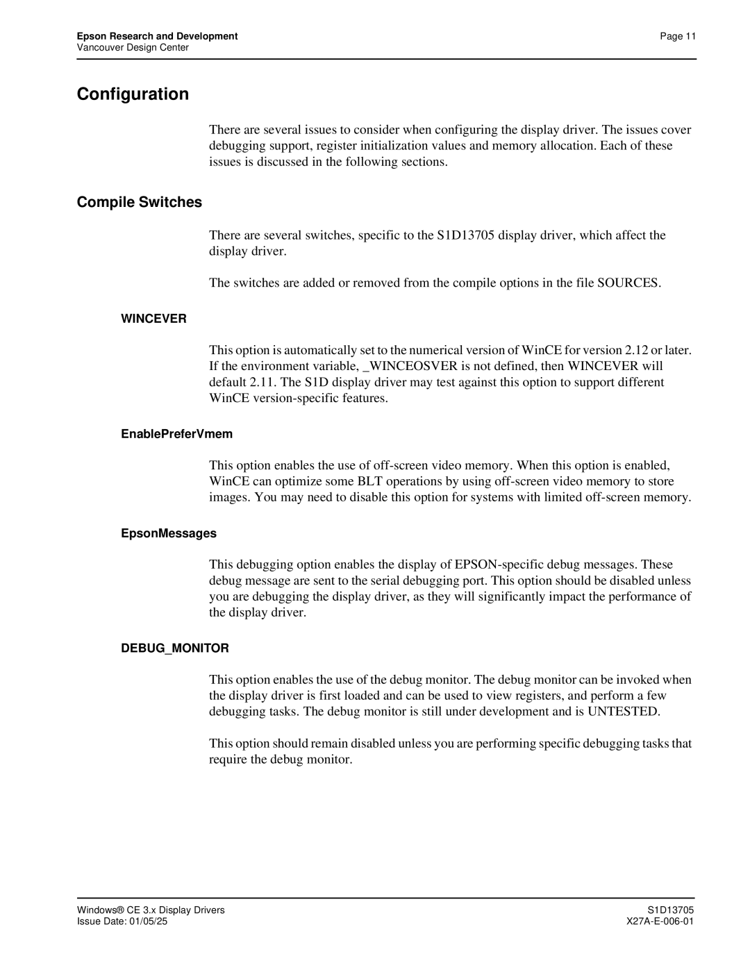 Epson S1D13705 technical manual EnablePreferVmem 