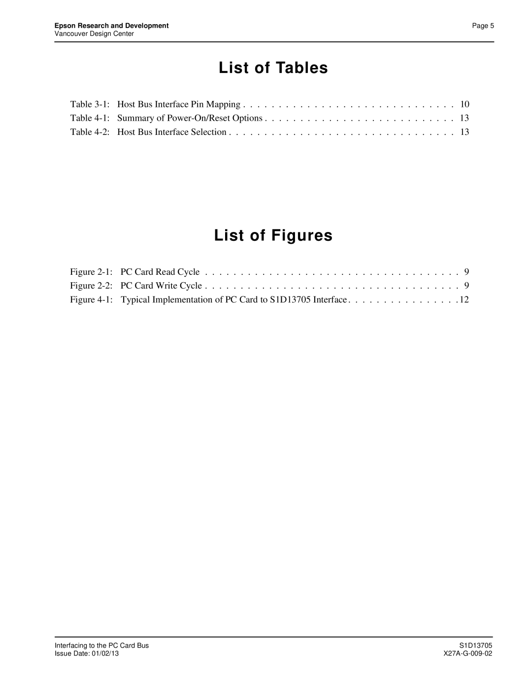Epson S1D13705 technical manual PC Card Read Cycle 