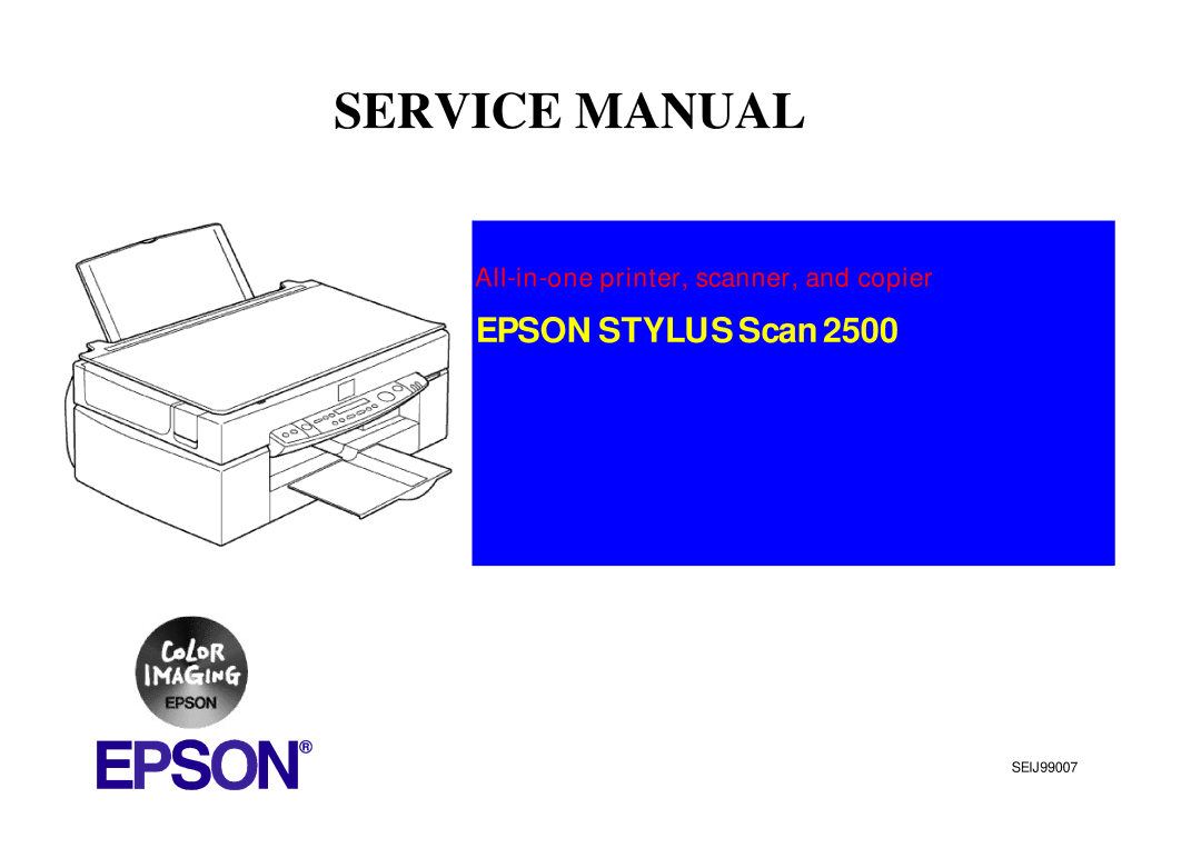 Epson Scan 2500 service manual Epson Stylus Scan 