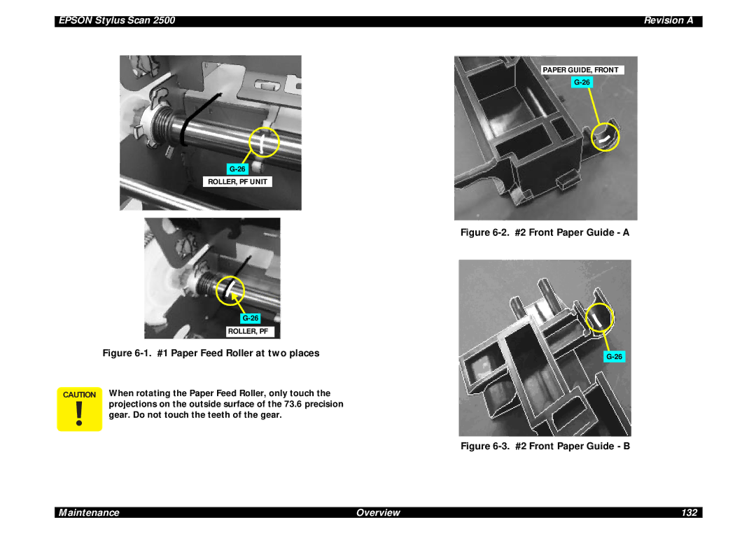 Epson Scan 2500 service manual Maintenance Overview 132 