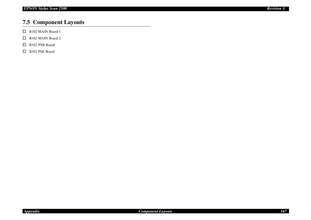 Epson Scan 2500 service manual Component Layouts 