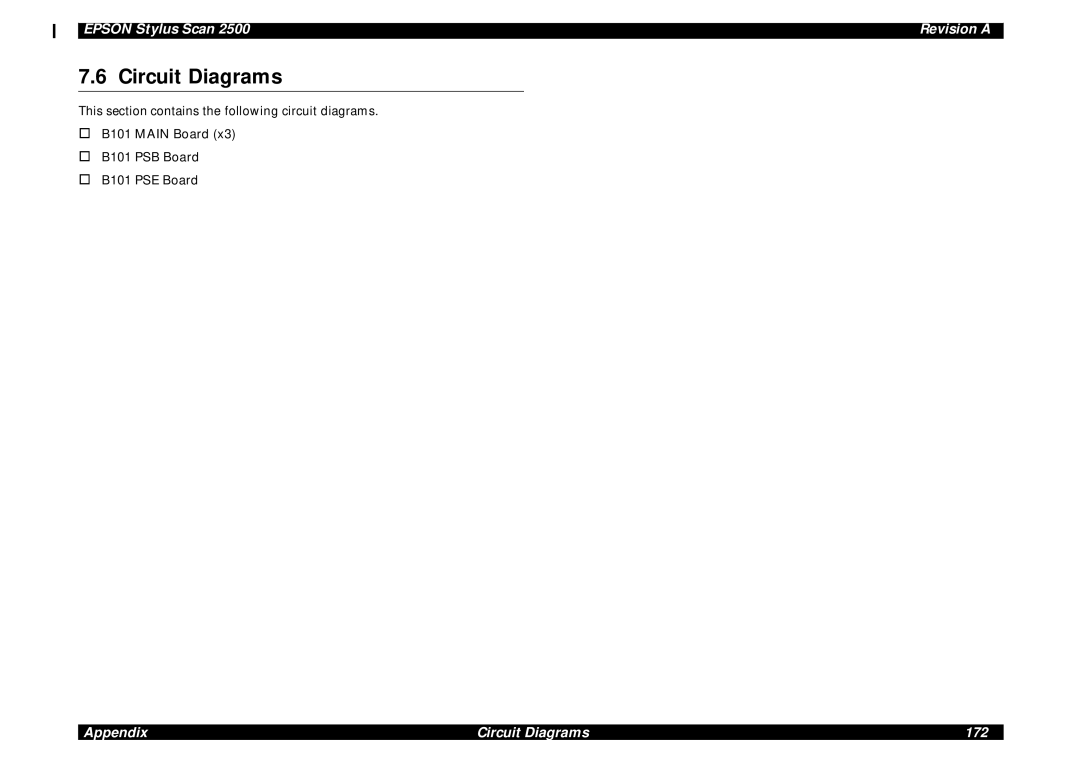 Epson Scan 2500 service manual Circuit Diagrams 