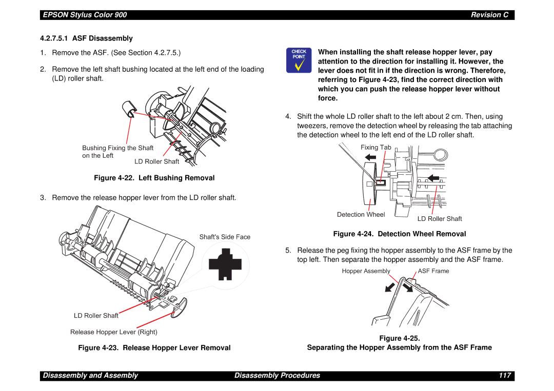 Epson SEIJ98006 manual ASF Disassembly, Left Bushing Removal 