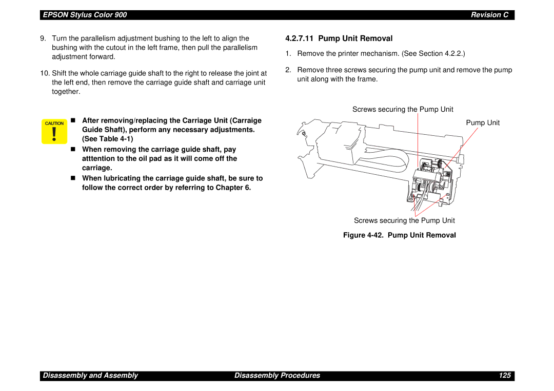 Epson SEIJ98006 manual Pump Unit Removal 