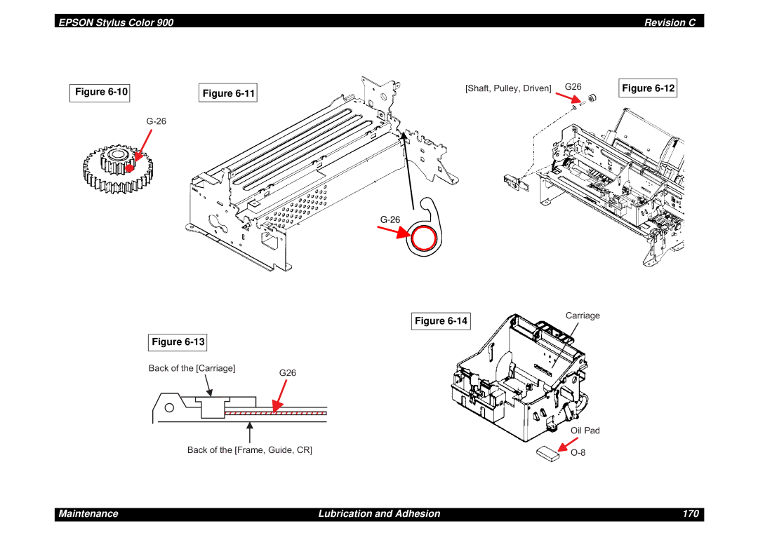 Epson SEIJ98006 manual Maintenance Lubrication and Adhesion 170 