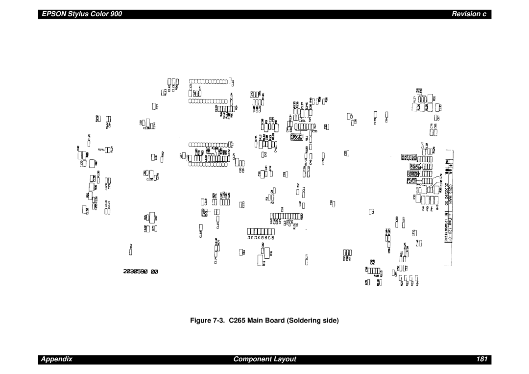 Epson SEIJ98006 manual Appendix Component Layout 181 