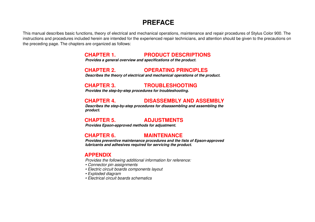 Epson SEIJ98006 manual Preface 