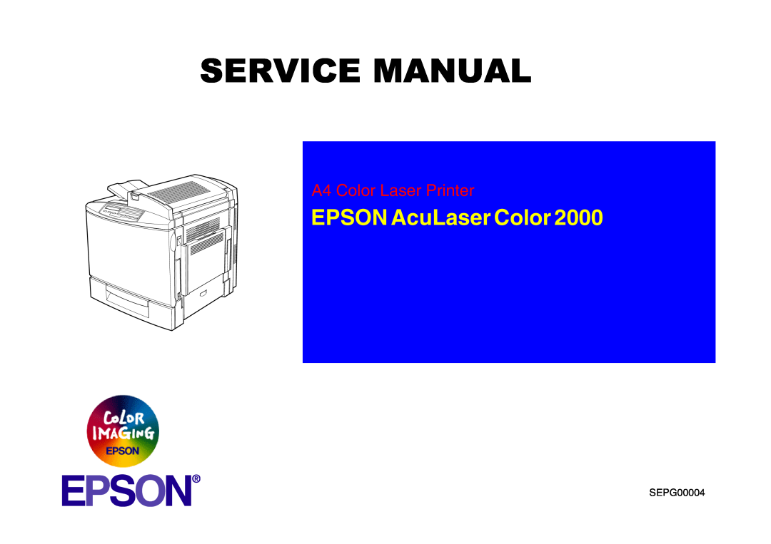 Epson SEPG00004 service manual EPSON AcuLaser Color, A4 Color Laser Printer 