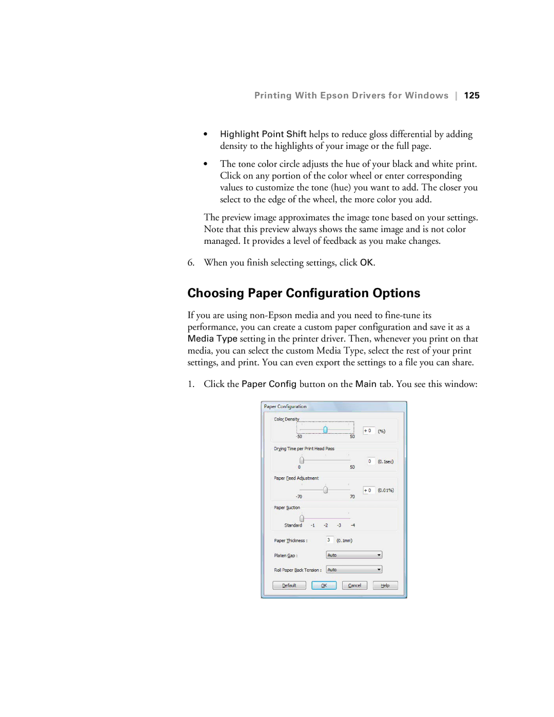 Epson SP7890K3, SP9890K3 manual Choosing Paper Configuration Options 