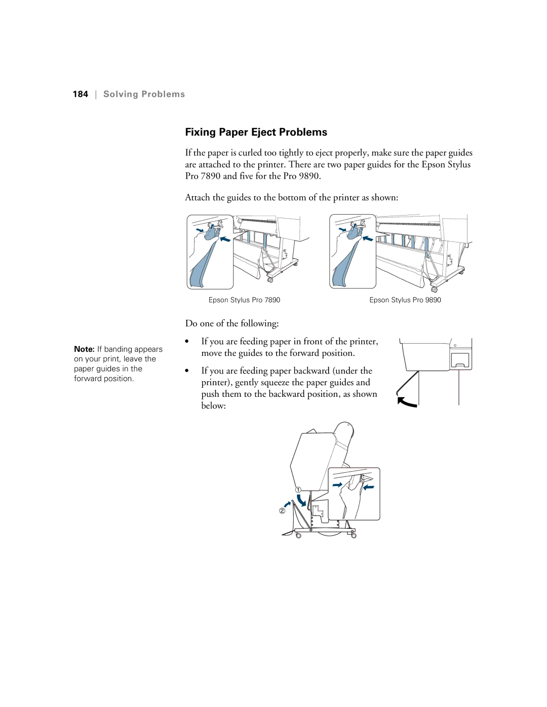 Epson SP9890K3, SP7890K3 manual Fixing Paper Eject Problems 