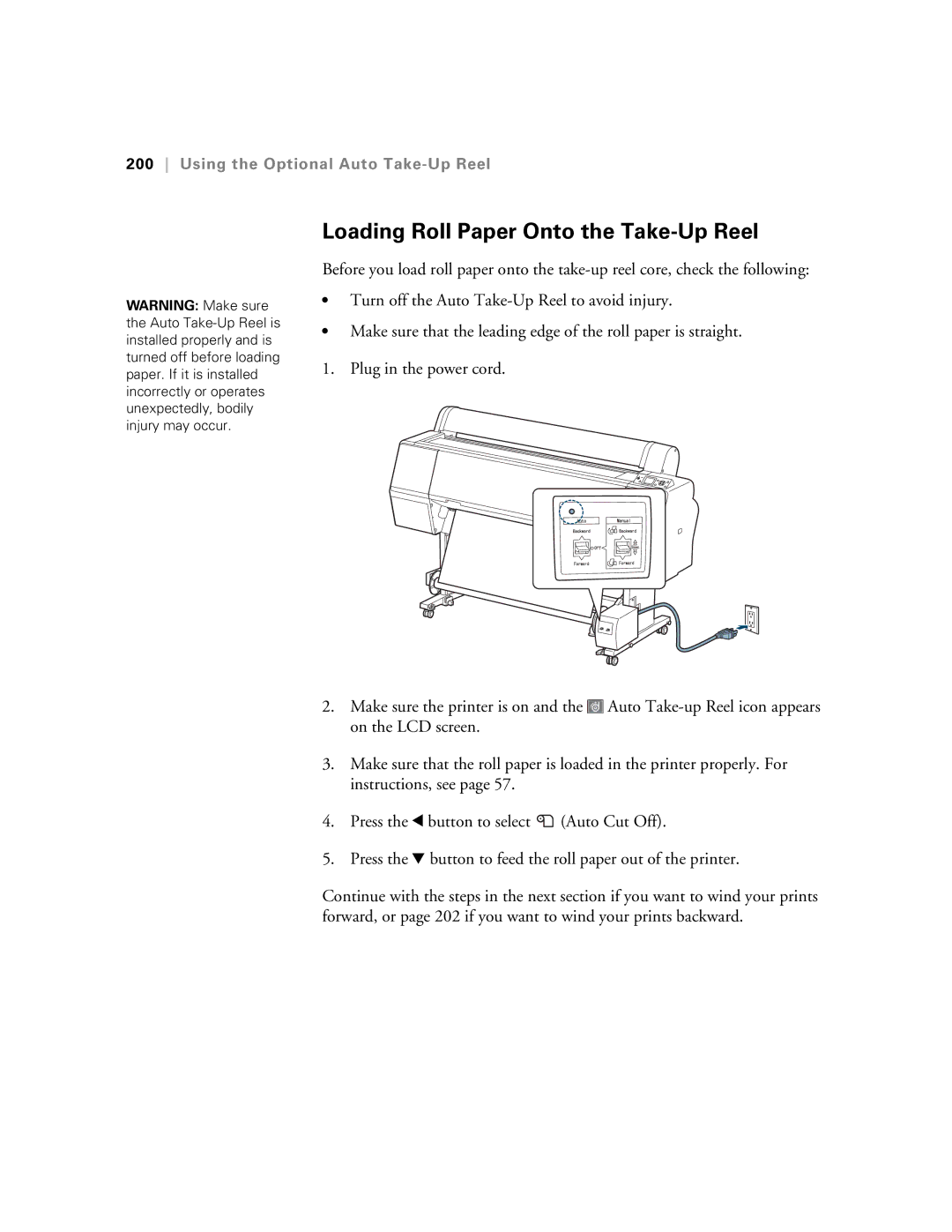 Epson SP9890K3, SP7890K3 manual Loading Roll Paper Onto the Take-Up Reel 