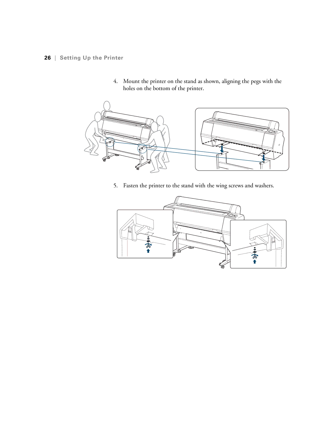 Epson SP9890K3, SP7890K3 manual Setting Up the Printer 