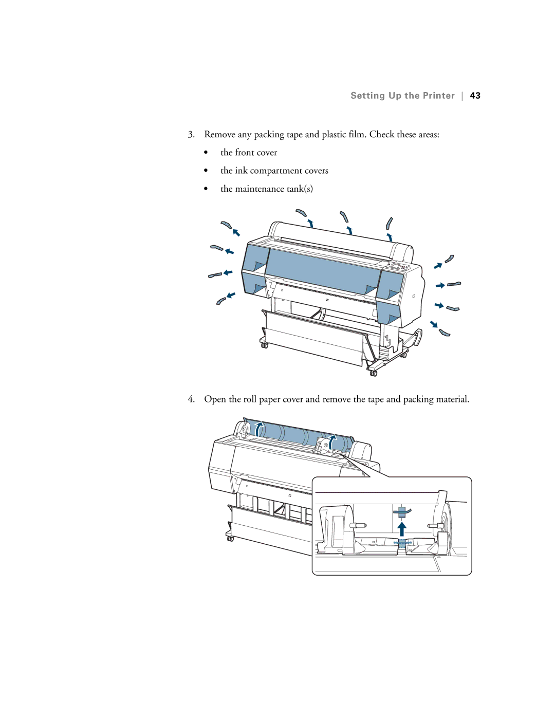 Epson SP7890K3, SP9890K3 manual Setting Up the Printer 