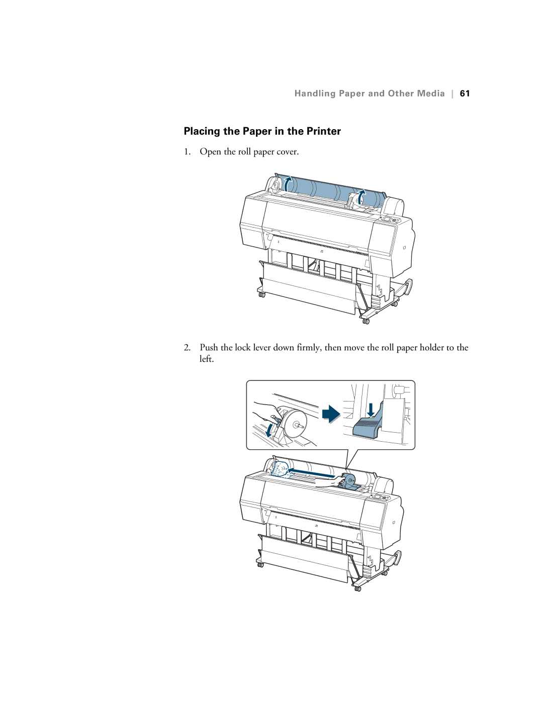 Epson SP7890K3, SP9890K3 manual Placing the Paper in the Printer 