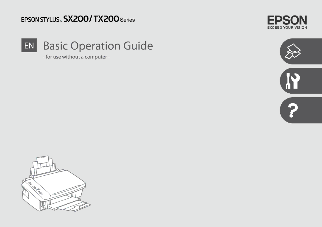 Epson SX200 manual EN Basic Operation Guide 