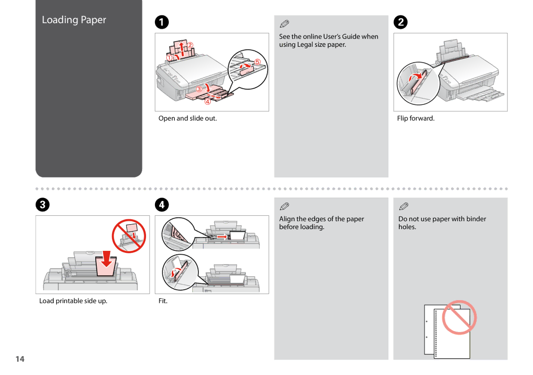 Epson SX200 manual Loading Paper 