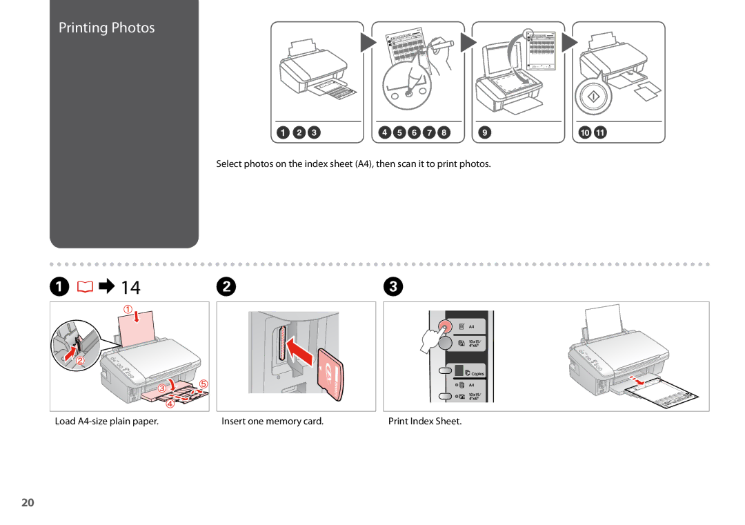 Epson SX200 manual Printing Photos 